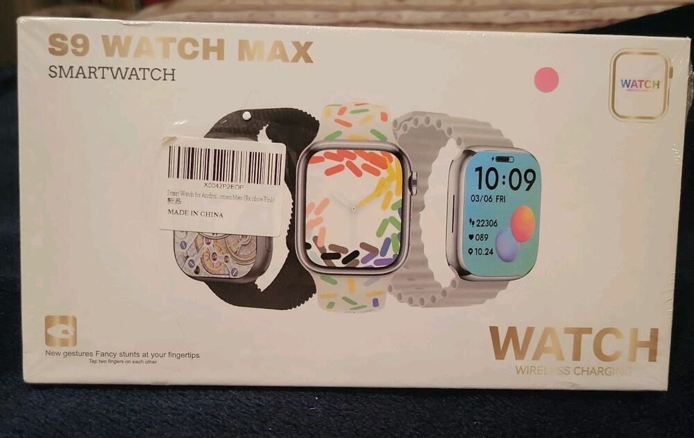 S9 Watch Max SmartWatch Bluetooth Wireless Charging Fitness Tracker Rainbow Pink